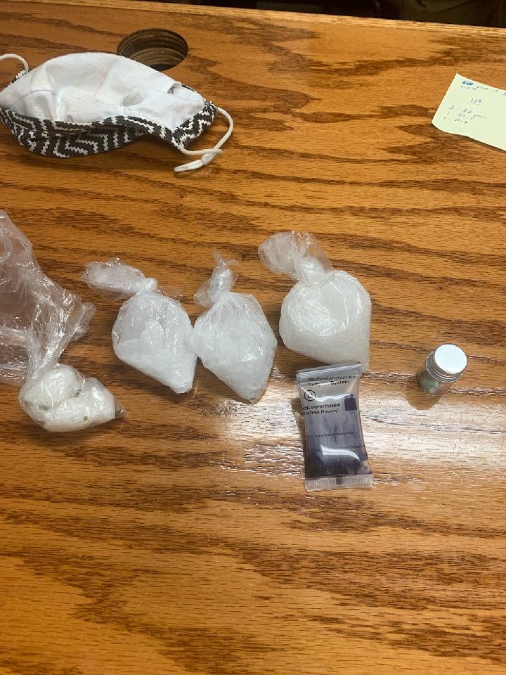 Several bags of illegal drugs on a table