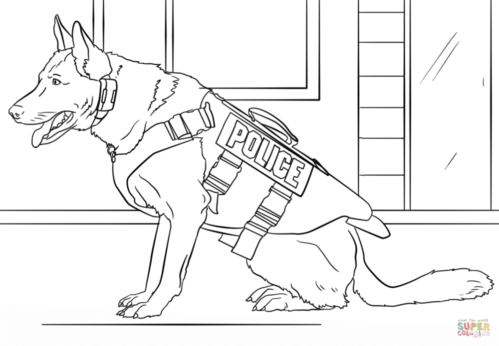 Poice Dog Coloring Page