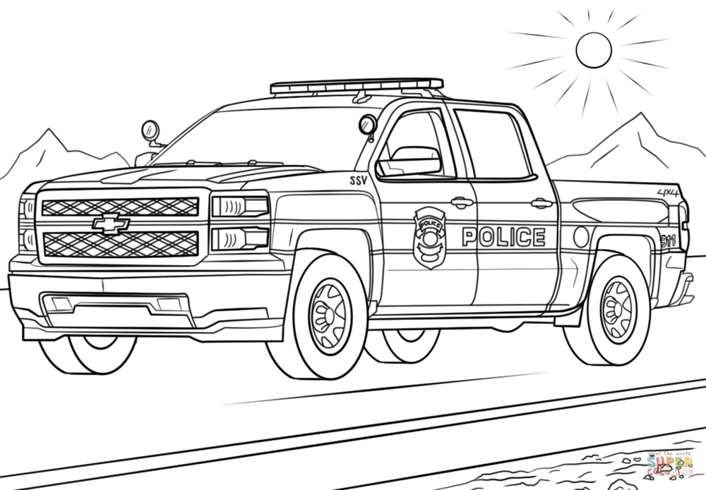 Sheriff Truck Coloring Page